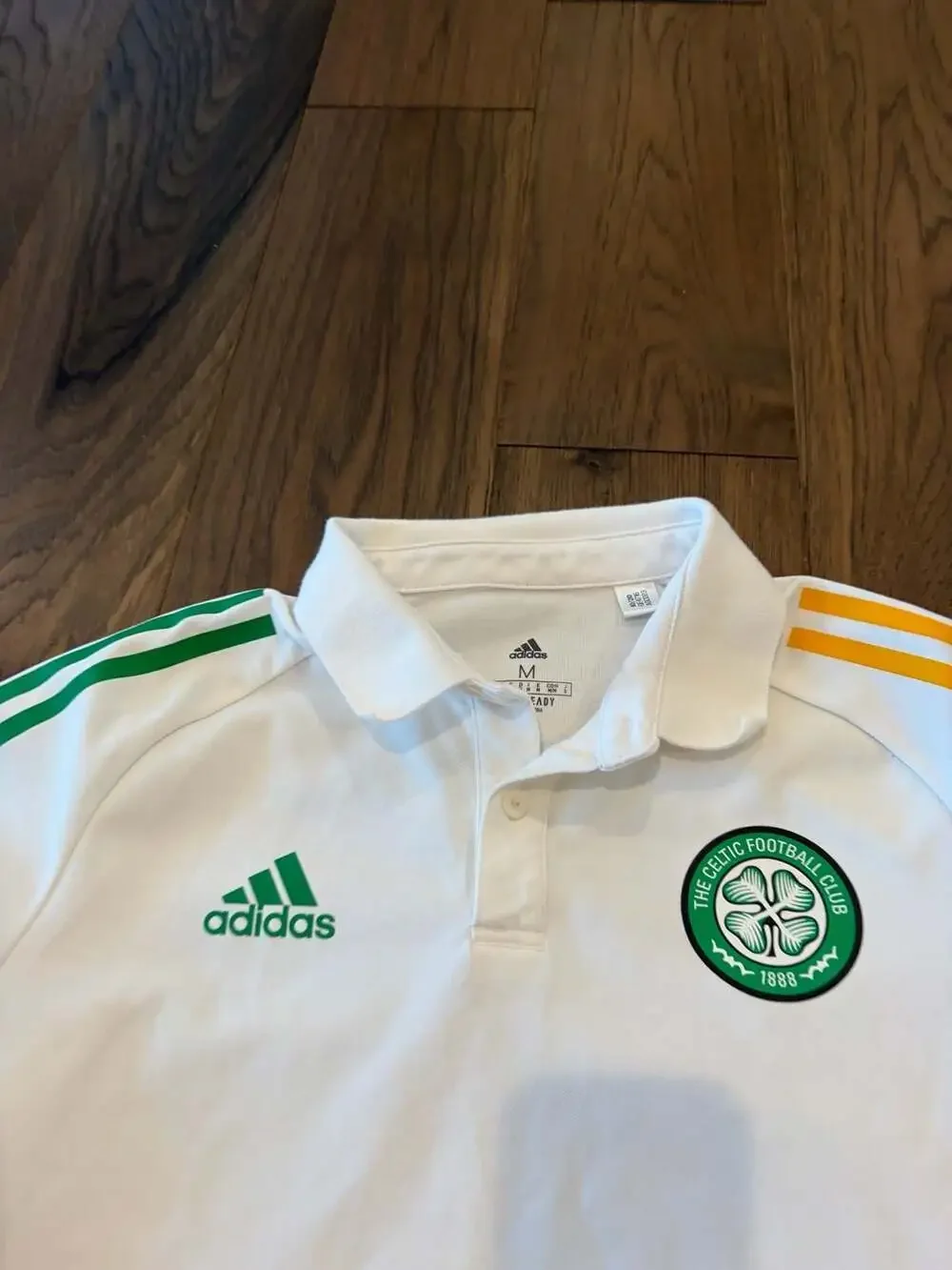 Adidas Celtic FC 2020-21 Aeroready Training Polo Shirt White Size M
